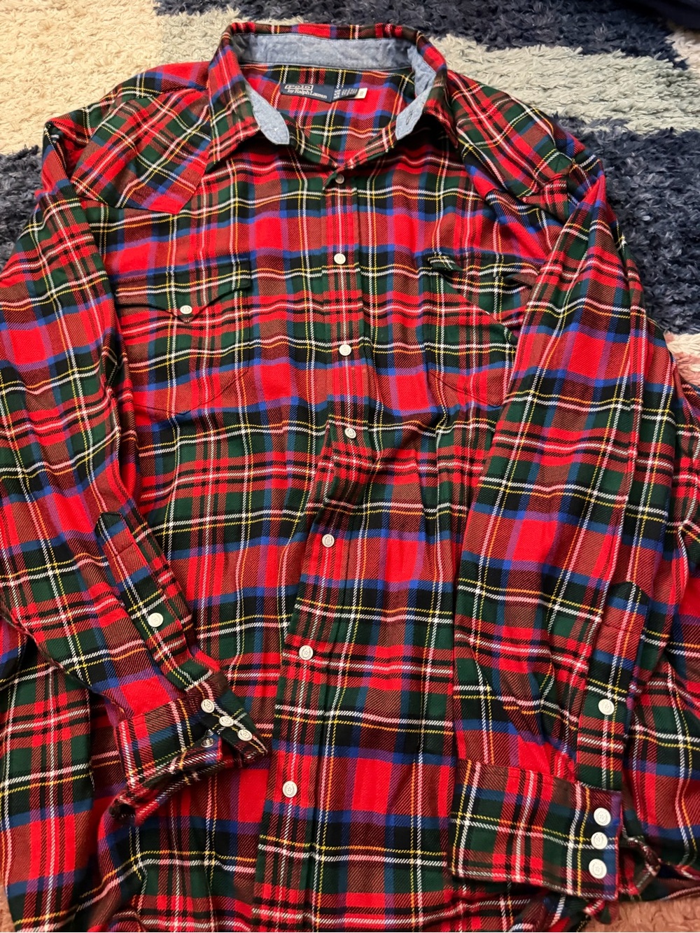 Polo Ralph Lauren Red Green Blue Plaid Button-Down Shirt